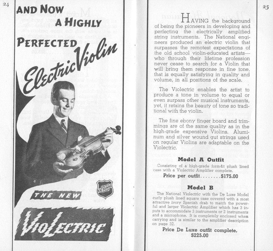 1936/7 catalogue Violectric page