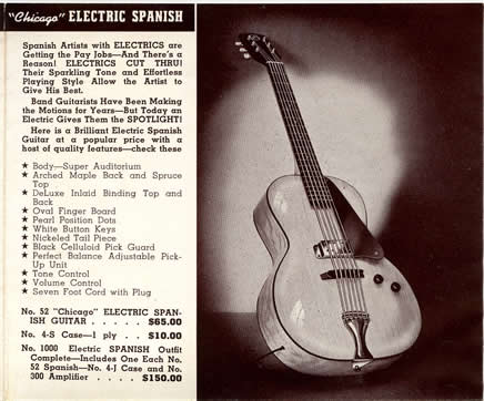 1941 catalogue Chicago electric spanish guitar page